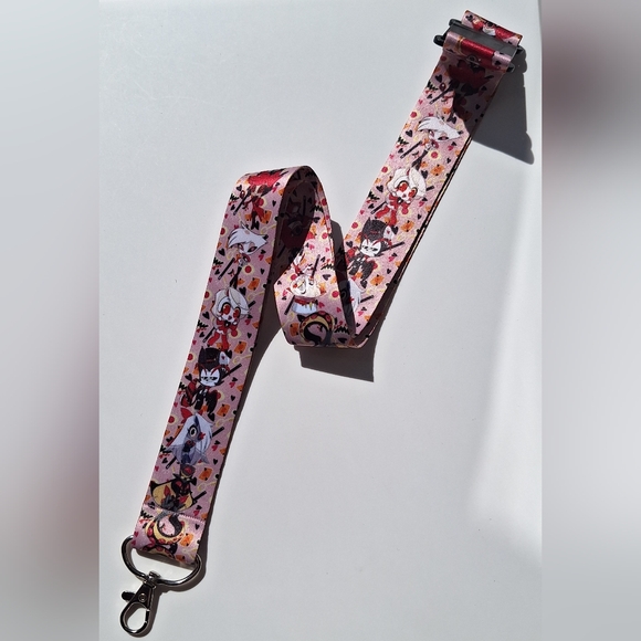Hazbin Hotel Lanyard - Breakaway Clip & Lobster Claw Hook (Alastor Charlie Husk - Picture 9 of 10